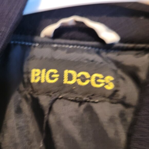 Big Dogs Polka Dot Puffer Coat Dog Logo Print Zip Pockets Adult M/L 90s Retro - Picture 7 of 12